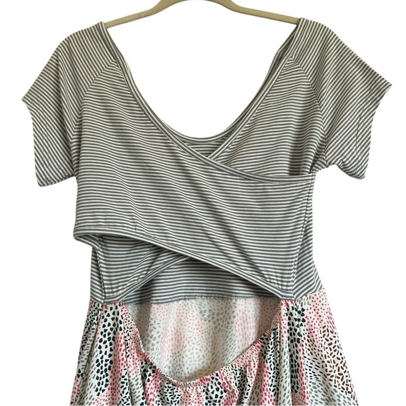 NWT PACT ORGANIC FIT AND FLARE CROSS BACK MIXED PATTERN DRESS SIZE XL - Picture 6 of 14